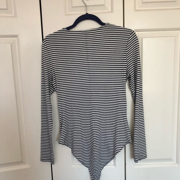 Who What Wear Tops | Black & White Bodysuit - Picture 4 of 5